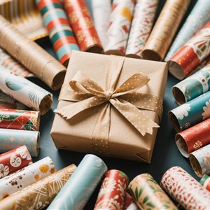 Rouleaux de papier cadeau de différents styles